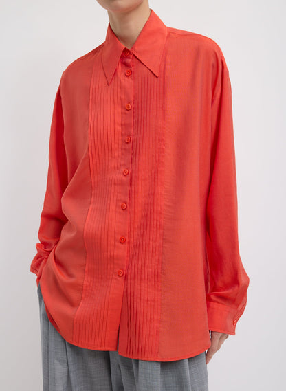 Silk Voile Easy Pintucked Shirt | Tibi Sale
