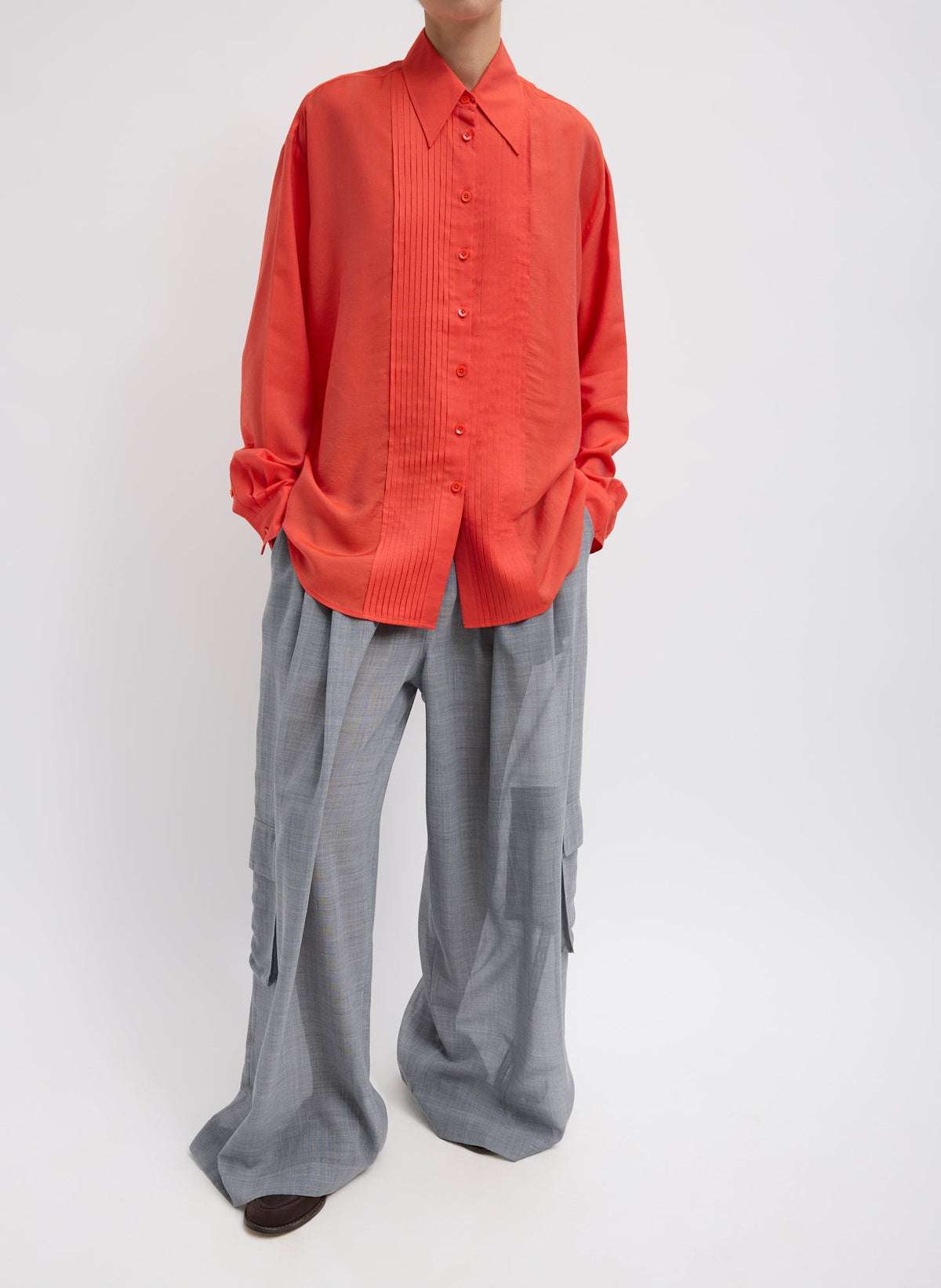 Silk Voile Easy Pintucked Shirt | Tibi Sale