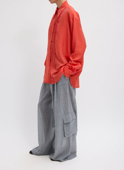 Silk Voile Easy Pintucked Shirt | Tibi Sale