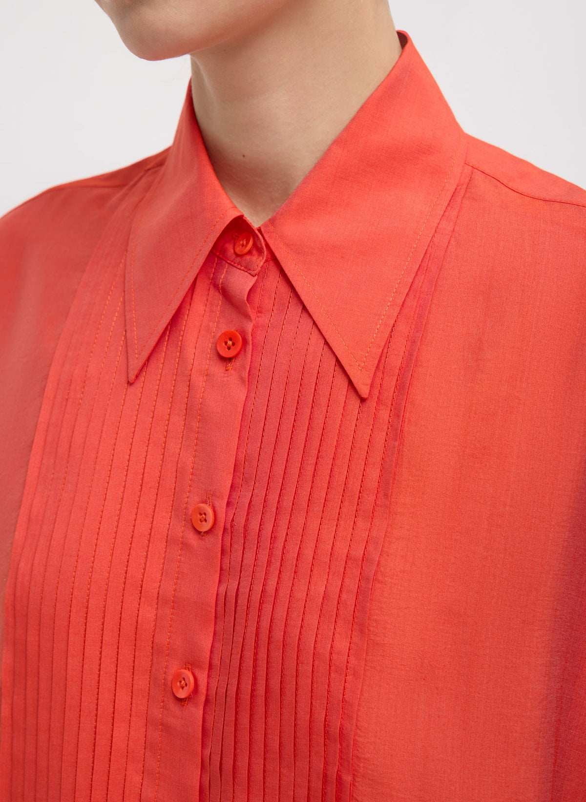 Silk Voile Easy Pintucked Shirt | Tibi Sale