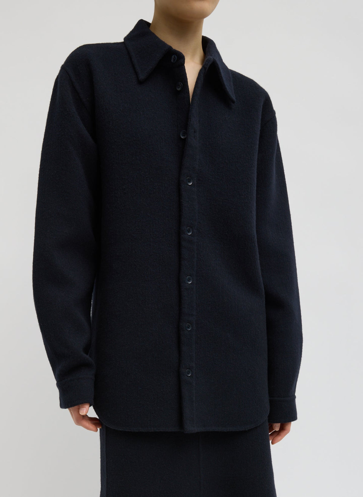 Luxe Double Faced Wool Angora Easy Shirt | Tibi Trending