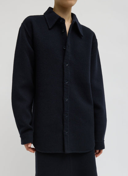 Luxe Double Faced Wool Angora Easy Shirt | Tibi Trending