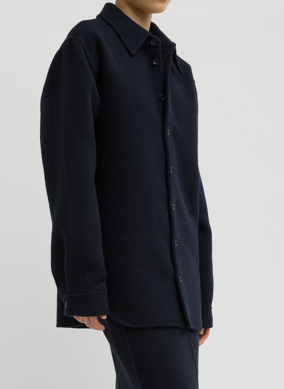 Luxe Double Faced Wool Angora Easy Shirt | Tibi Trending