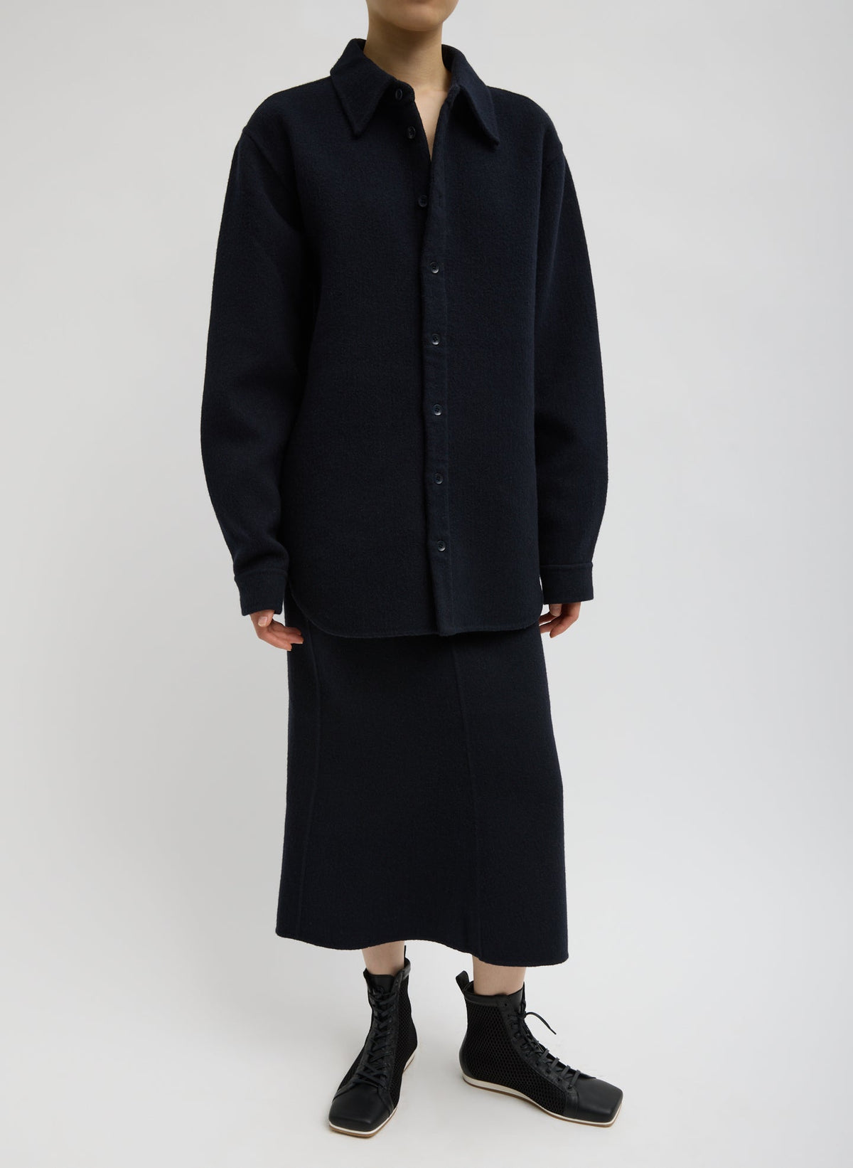 Luxe Double Faced Wool Angora Easy Shirt | Tibi Trending