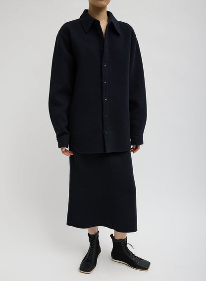 Luxe Double Faced Wool Angora Easy Shirt | Tibi Trending