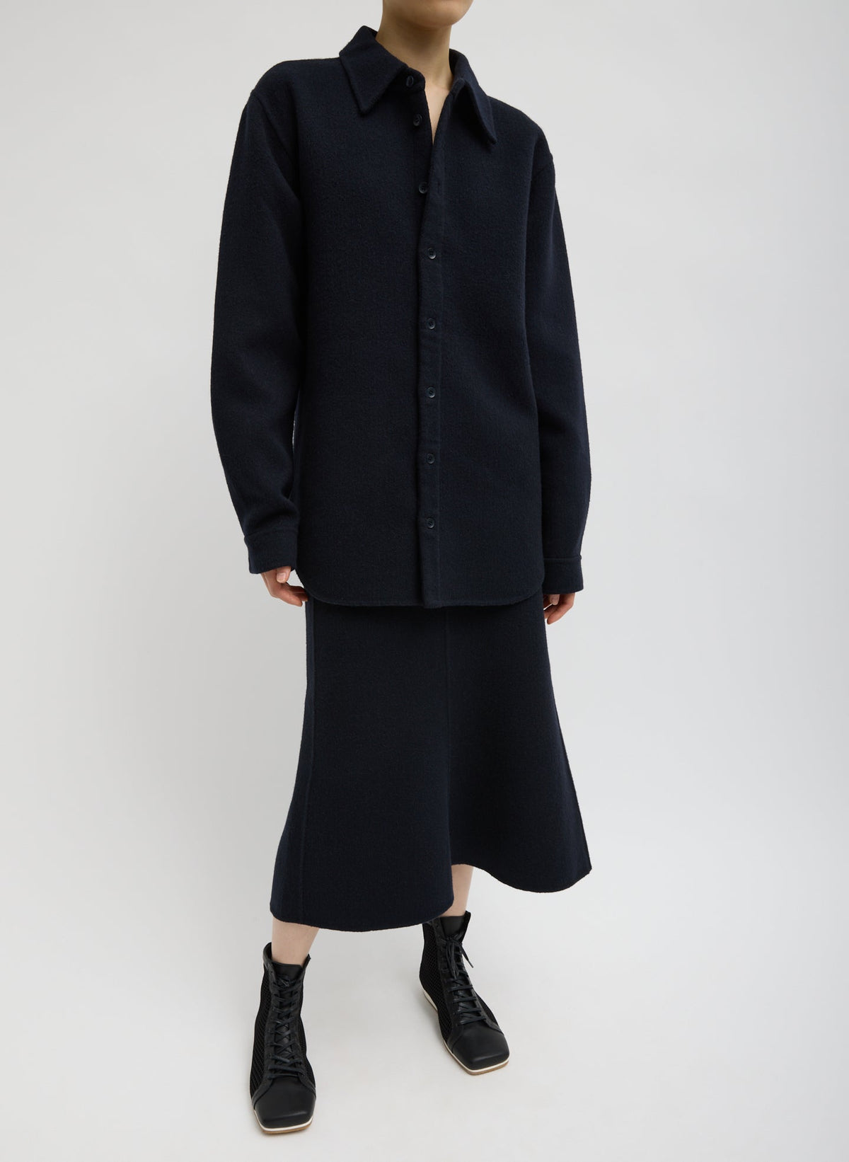Luxe Double Faced Wool Angora Easy Shirt | Tibi Trending