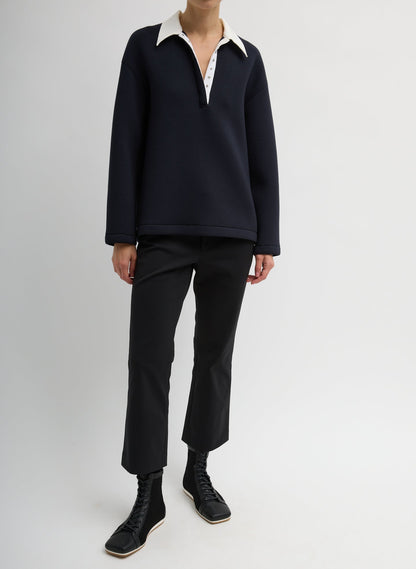 Bonded Viscose Sculpted Polo | Tibi Signature