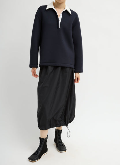 Bonded Viscose Sculpted Polo | Tibi Signature