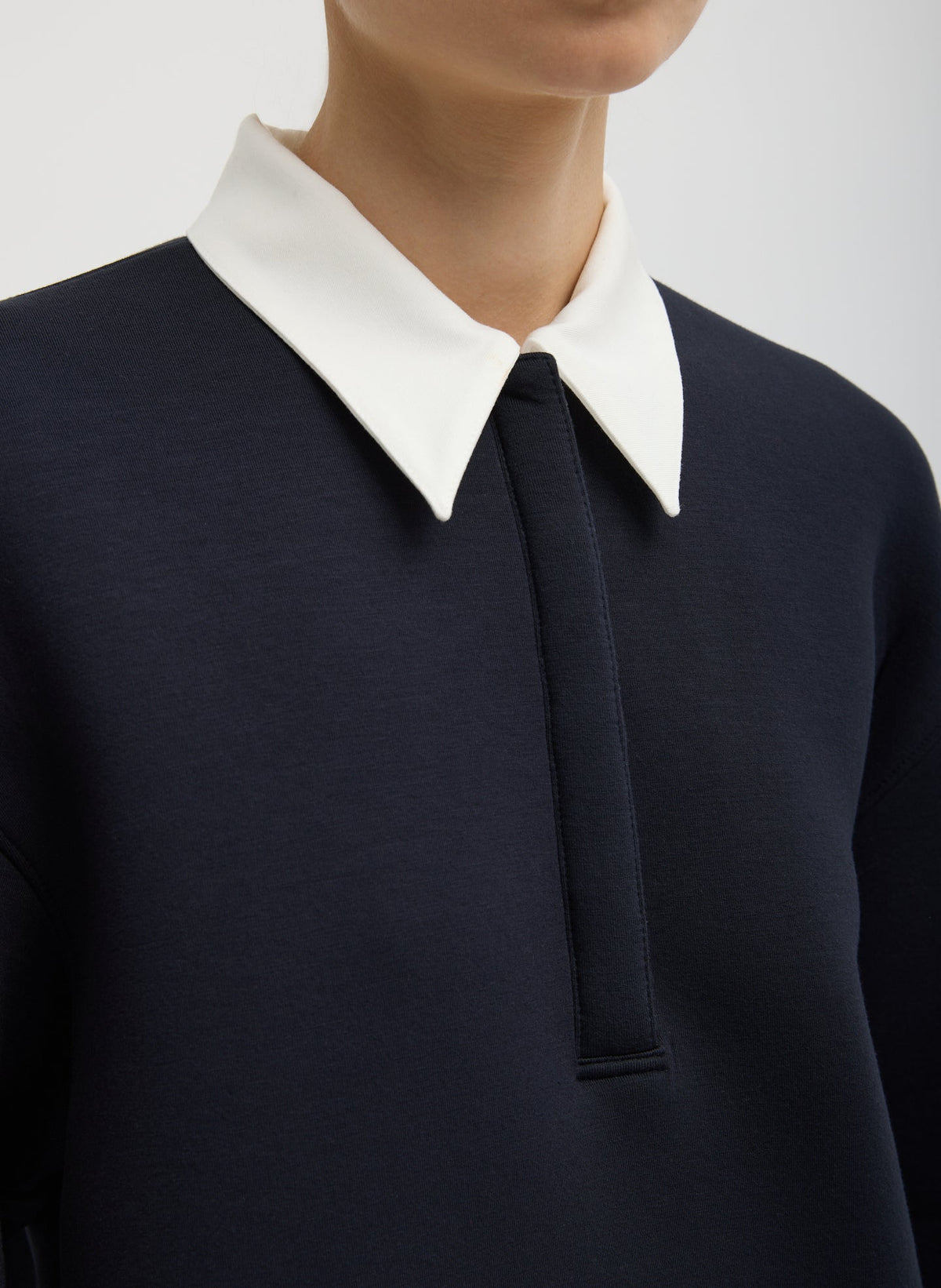 Bonded Viscose Sculpted Polo | Tibi Signature