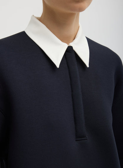 Bonded Viscose Sculpted Polo | Tibi Signature