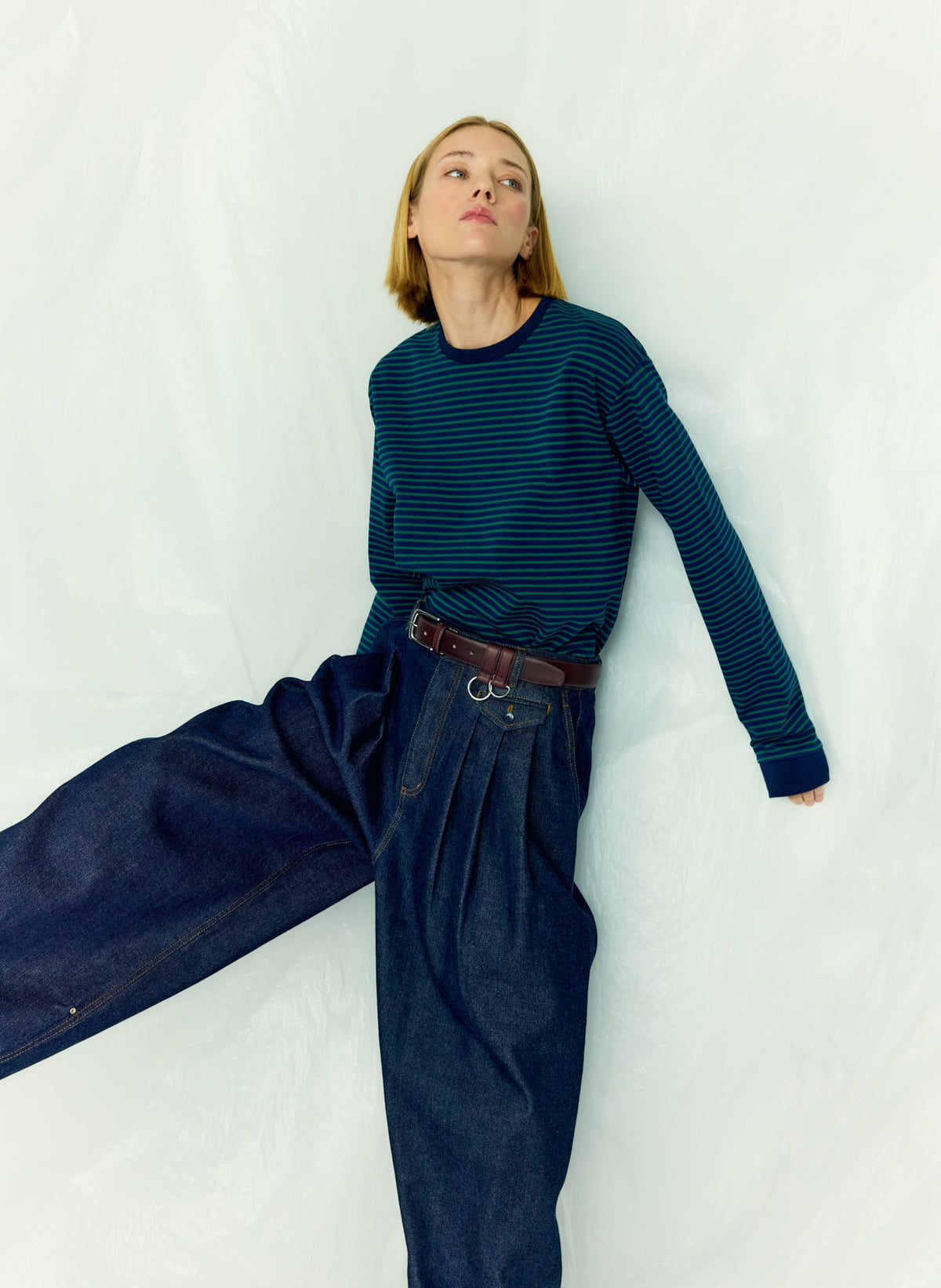 Striped Perfect Unisex Long Sleeve T-Shirt | Tibi Everyday