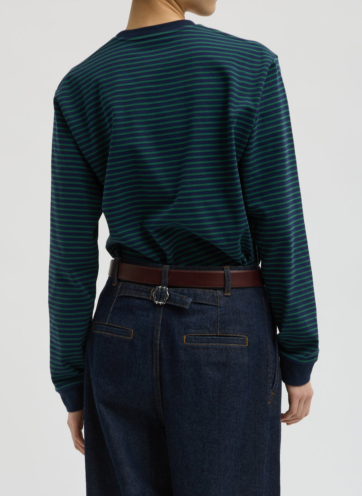 Striped Perfect Unisex Long Sleeve T-Shirt | Tibi Everyday