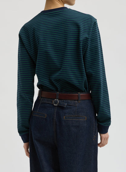 Striped Perfect Unisex Long Sleeve T-Shirt | Tibi Everyday