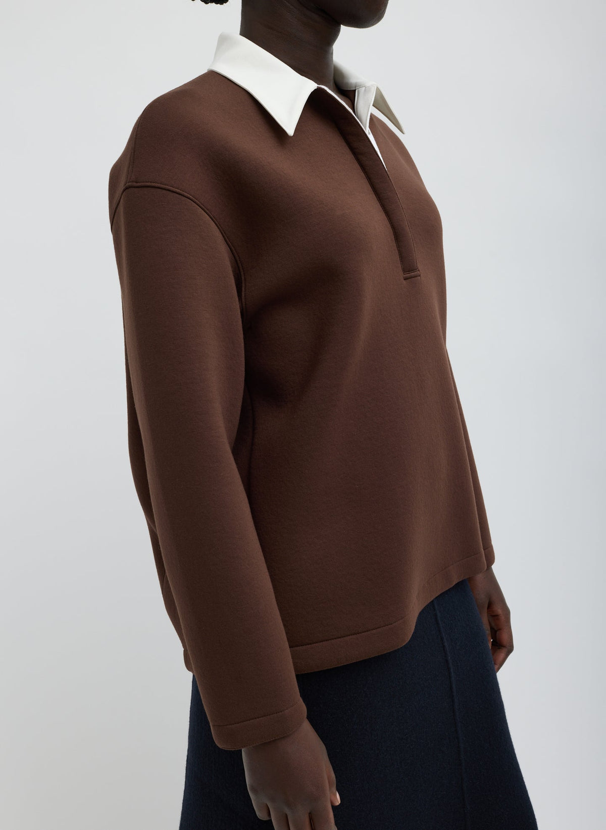 Bonded Viscose Sculpted Polo | Tibi Essential
