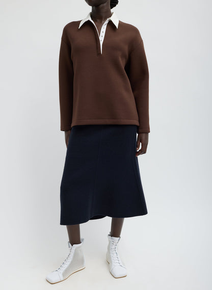 Bonded Viscose Sculpted Polo | Tibi Essential