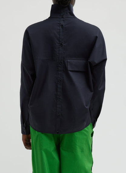 Eco Poplin Funnel Neck Dolman Top | Tibi Latest