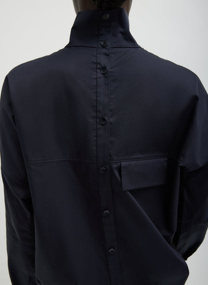 Eco Poplin Funnel Neck Dolman Top | Tibi Latest