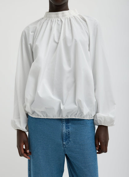 Italian Sporty Nylon Shirred Anorak Top | Tibi Quality