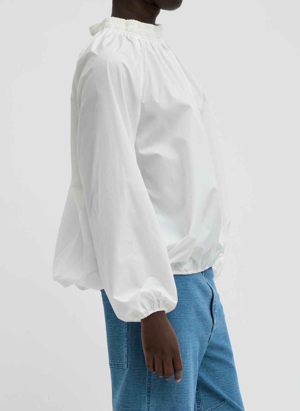 Italian Sporty Nylon Shirred Anorak Top | Tibi Quality