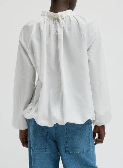 Italian Sporty Nylon Shirred Anorak Top | Tibi Quality