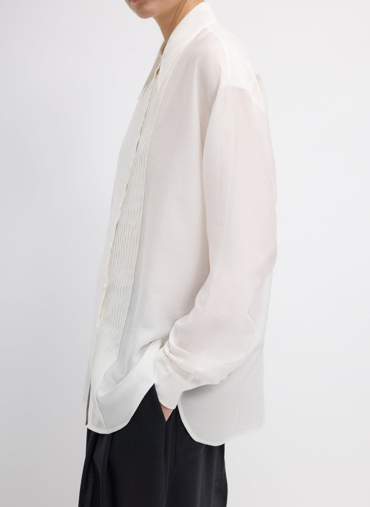Silk Voile Easy Pintucked Shirt | Tibi Popular