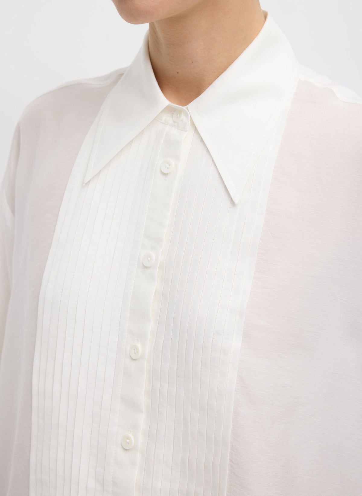 Silk Voile Easy Pintucked Shirt | Tibi Popular