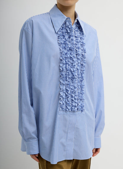 Striped Shirting Easy Tuxedo Shirt | Tibi Featured