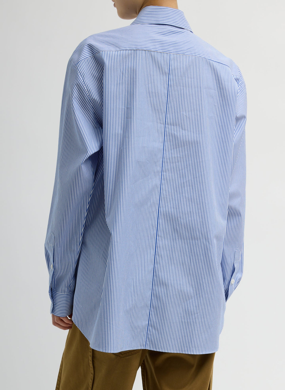 Striped Shirting Easy Tuxedo Shirt | Tibi Featured