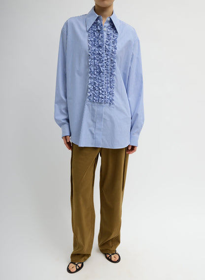 Striped Shirting Easy Tuxedo Shirt | Tibi Featured