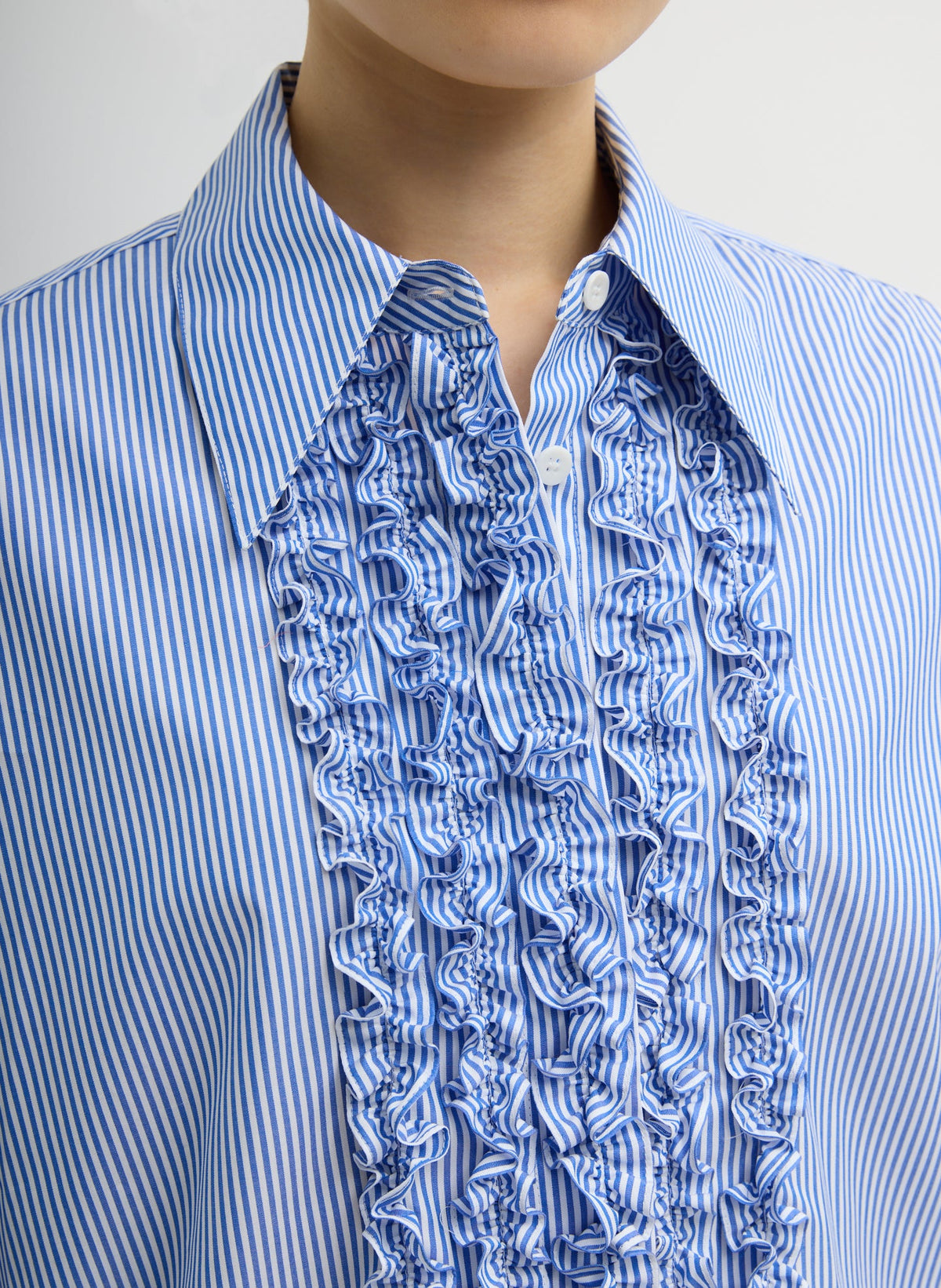 Striped Shirting Easy Tuxedo Shirt | Tibi Featured