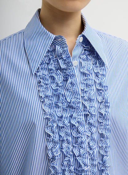 Striped Shirting Easy Tuxedo Shirt | Tibi Featured