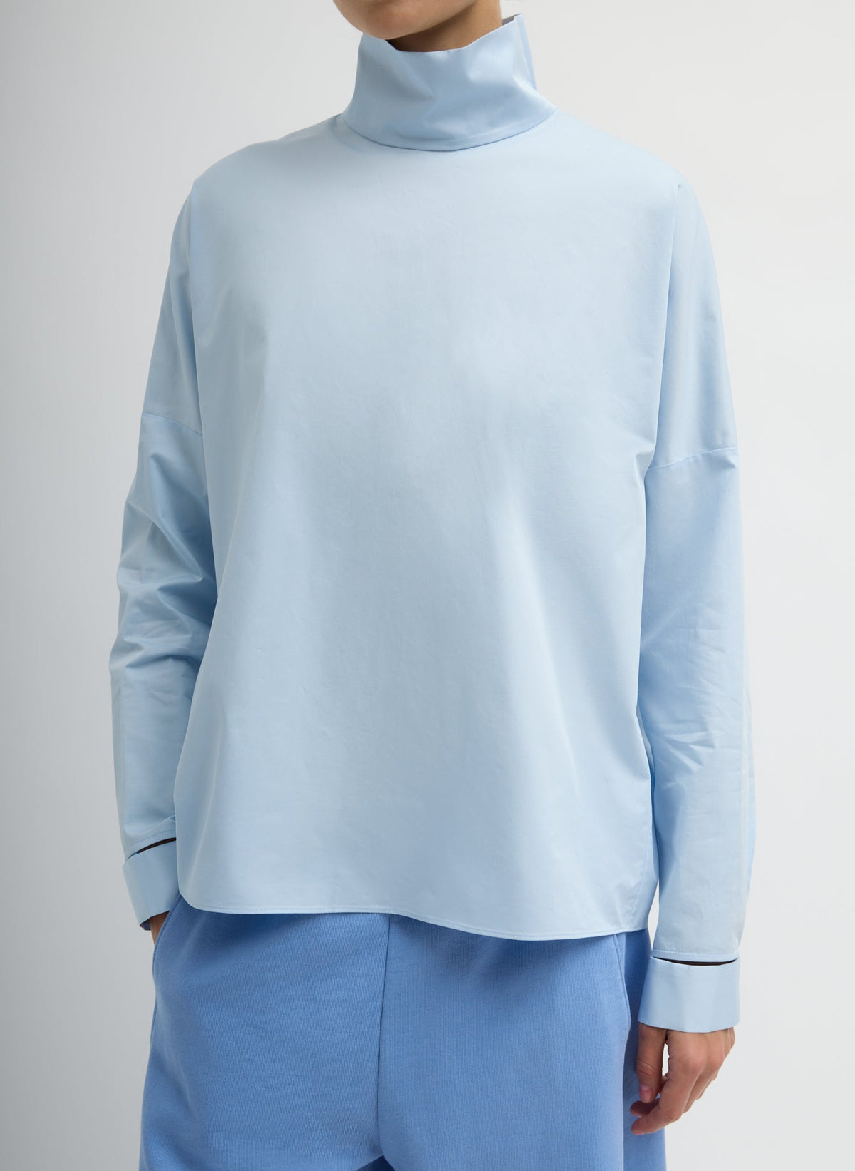 Eco Poplin Funnel Neck Dolman Top | Tibi Discount