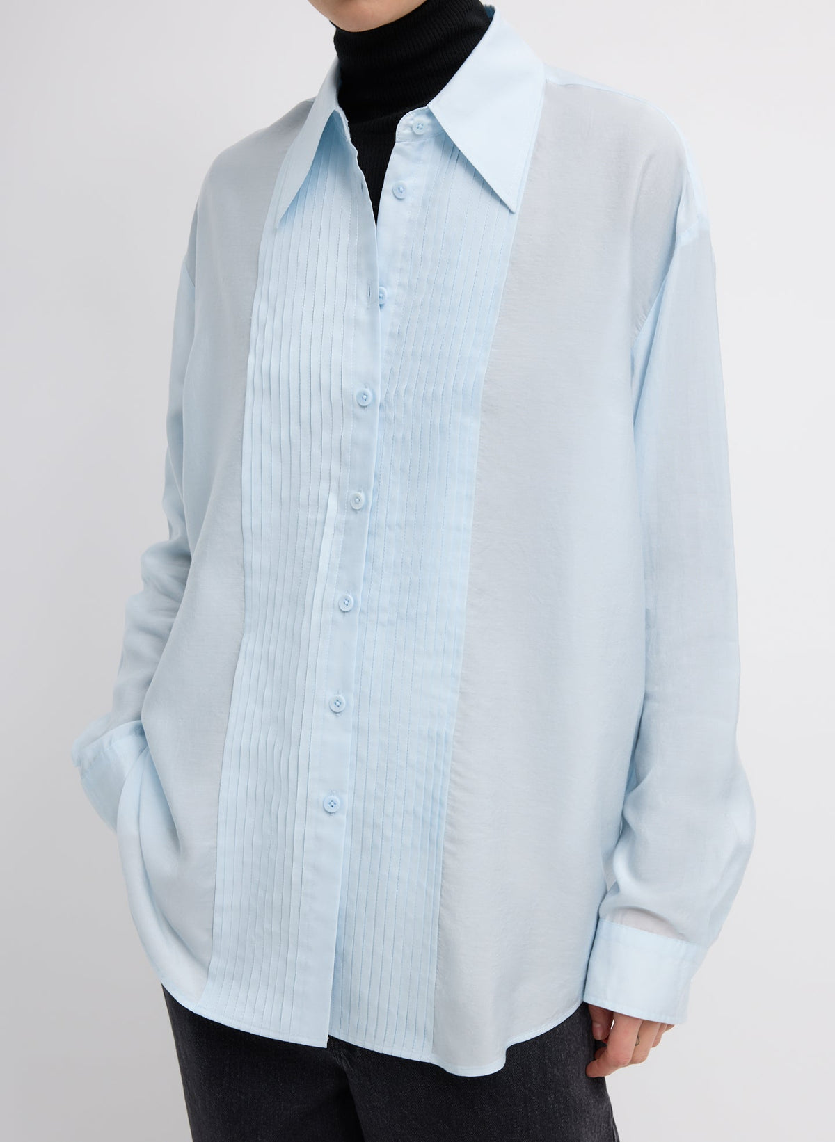 Silk Voile Easy Pintucked Shirt | Tibi Popular