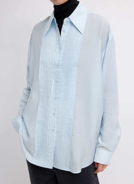 Silk Voile Easy Pintucked Shirt | Tibi Popular