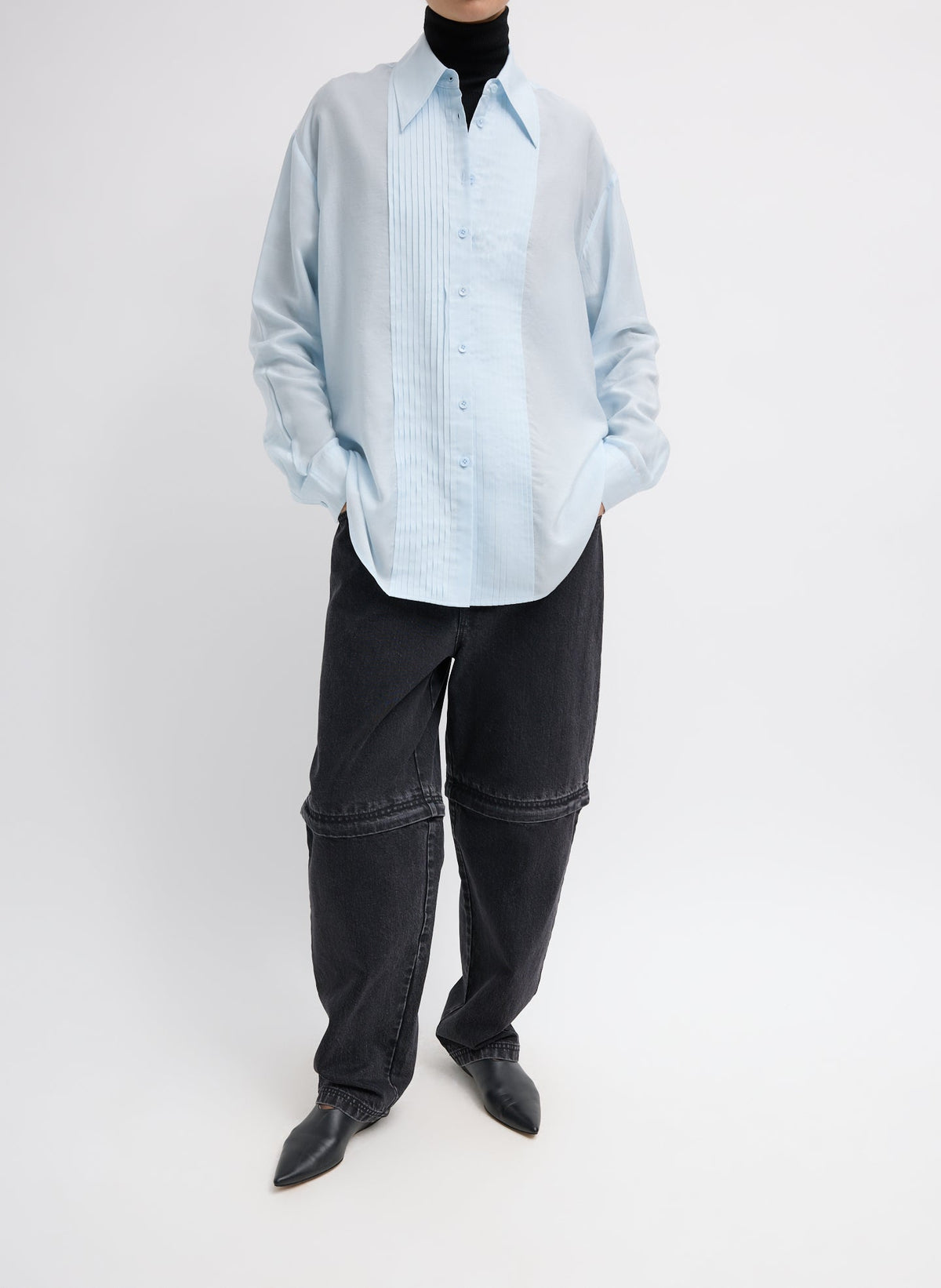 Silk Voile Easy Pintucked Shirt | Tibi Popular