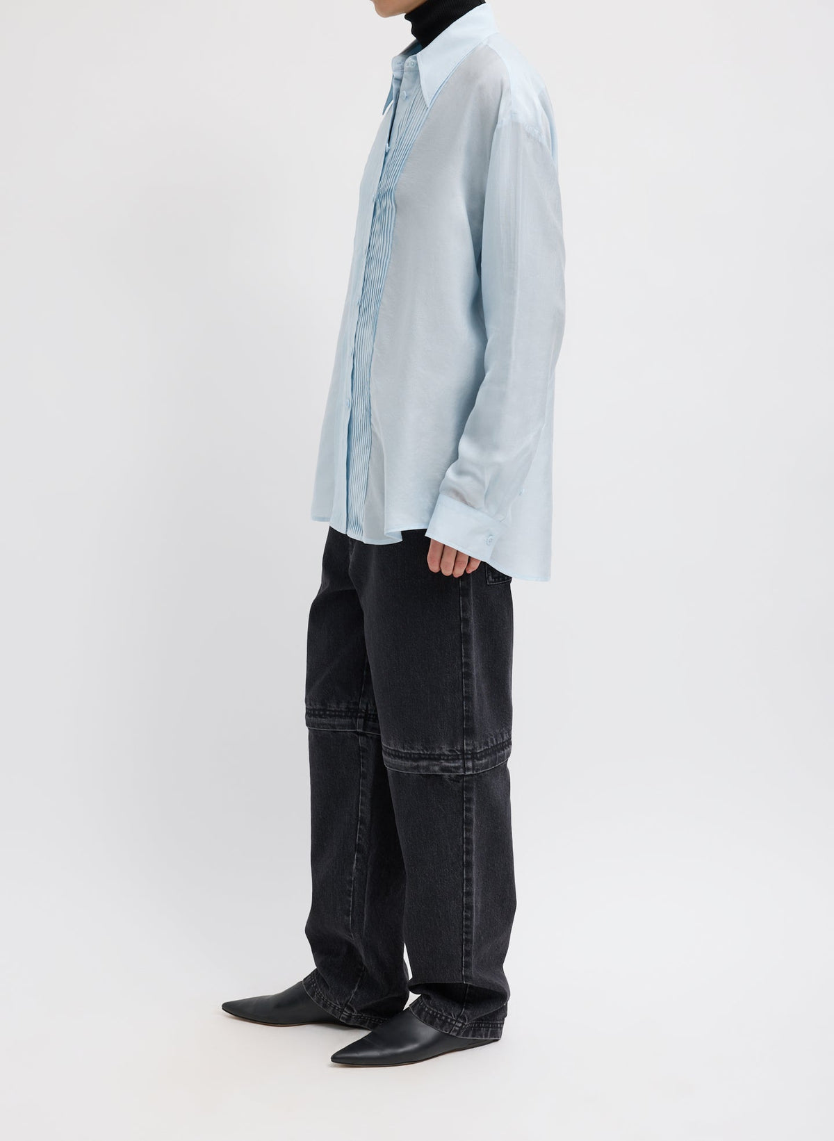 Silk Voile Easy Pintucked Shirt | Tibi Popular