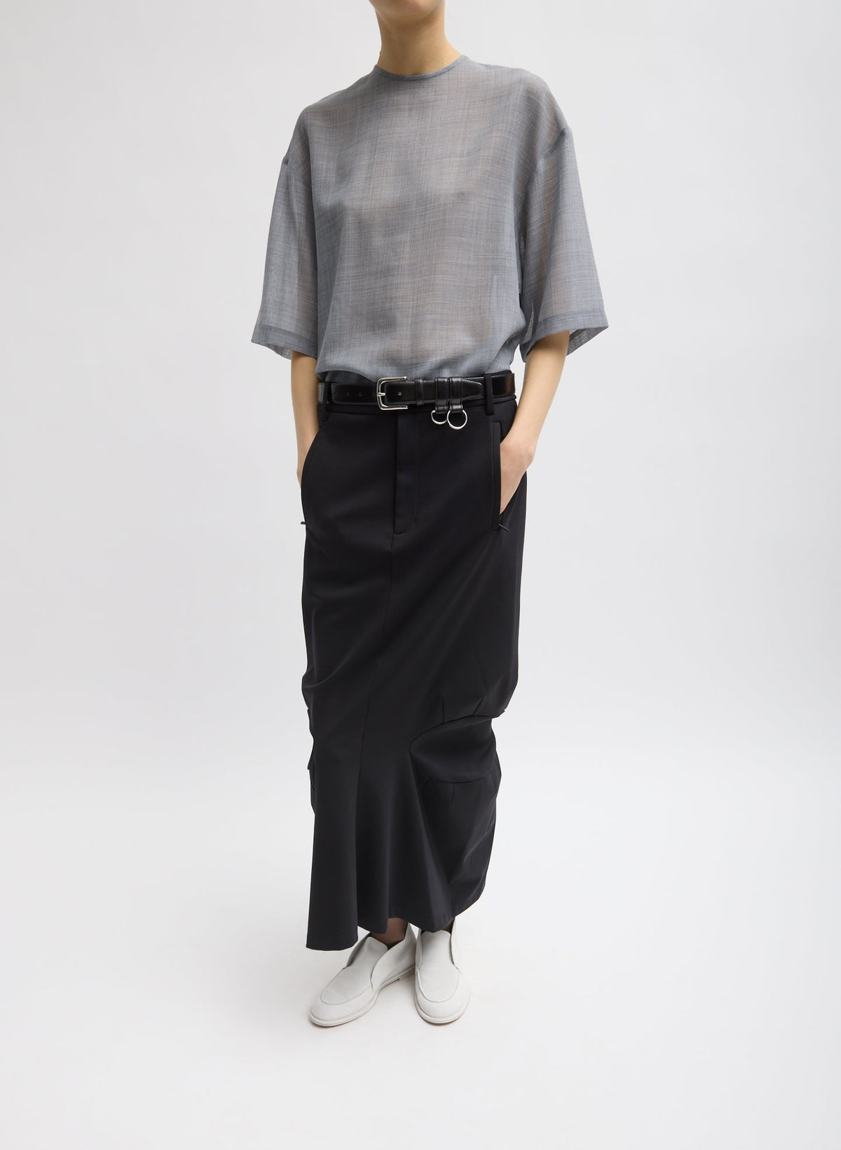 Sheer Wool Gauze Easy T-Shirt | Tibi Everyday