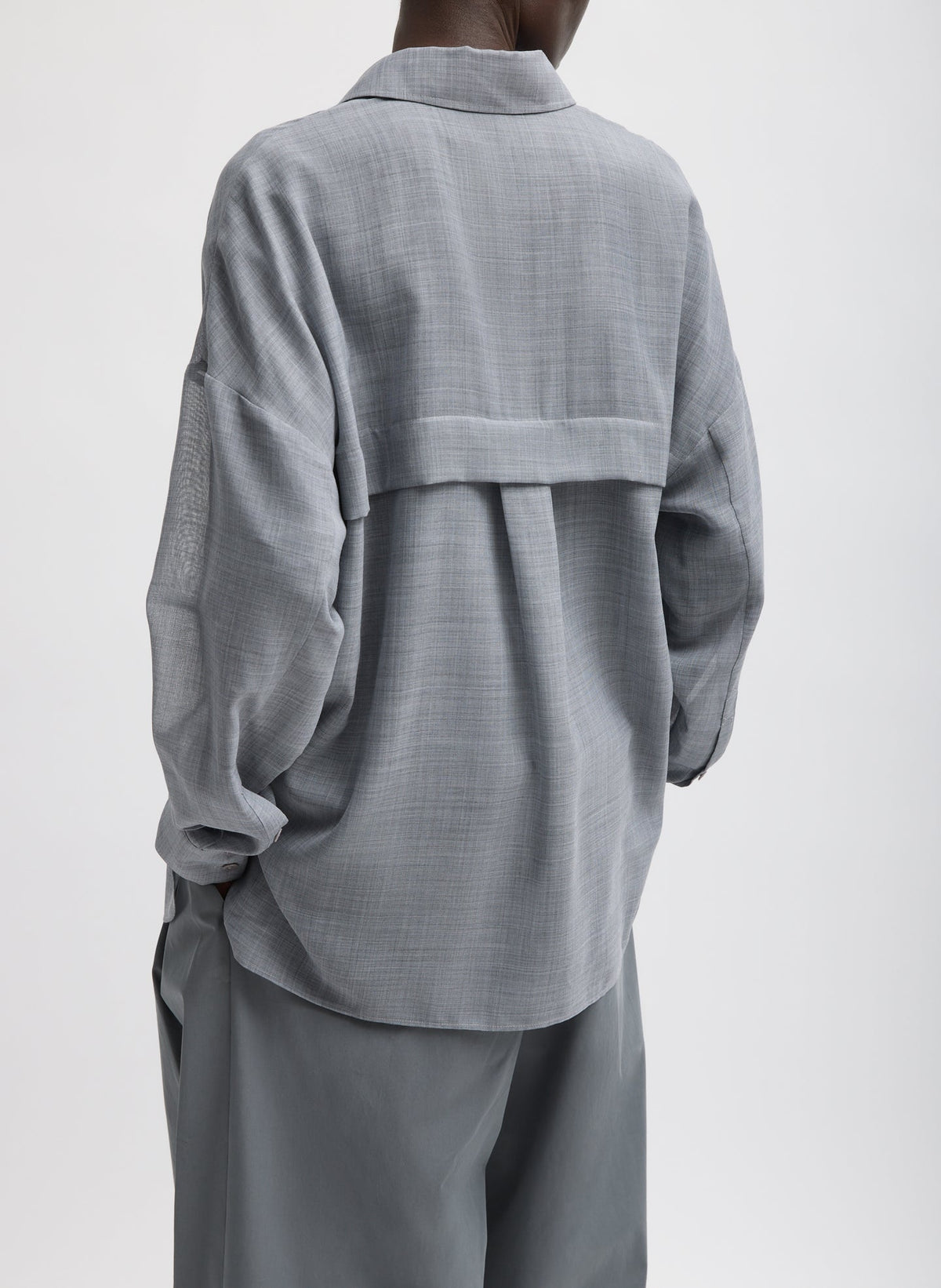 Sheer Wool Gauze Oversized Shirt | Tibi Value
