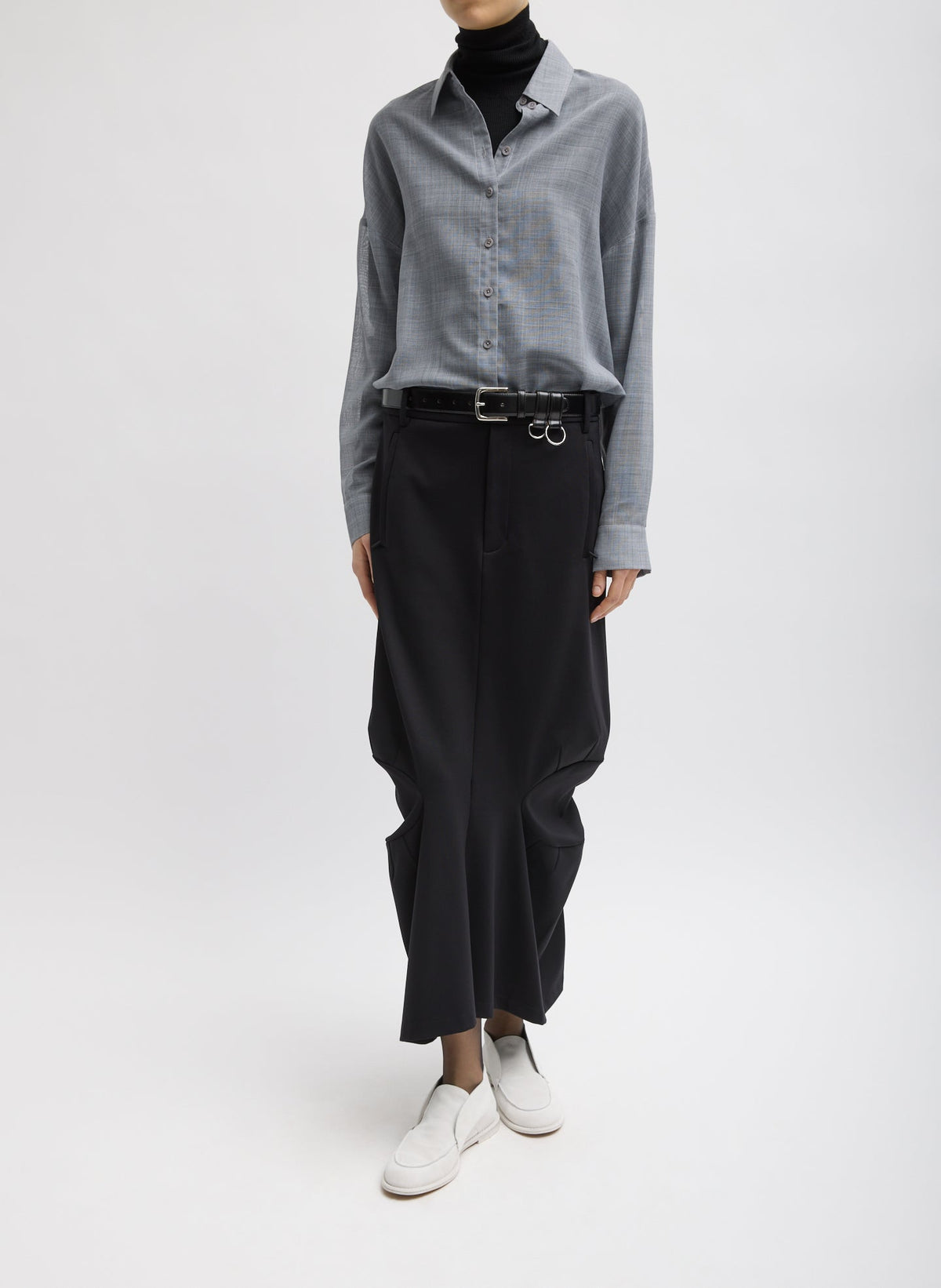 Sheer Wool Gauze Oversized Shirt | Tibi Value