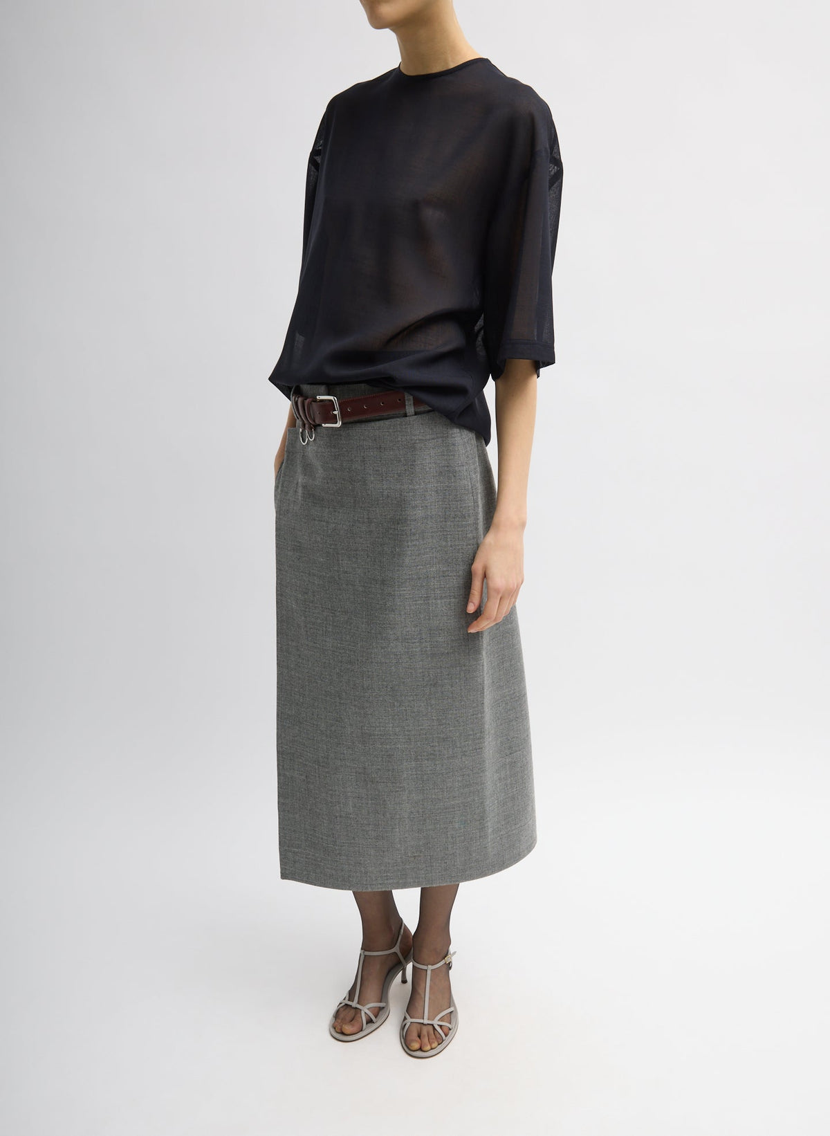 Sheer Wool Gauze Easy T-Shirt | Tibi Customer Favorite