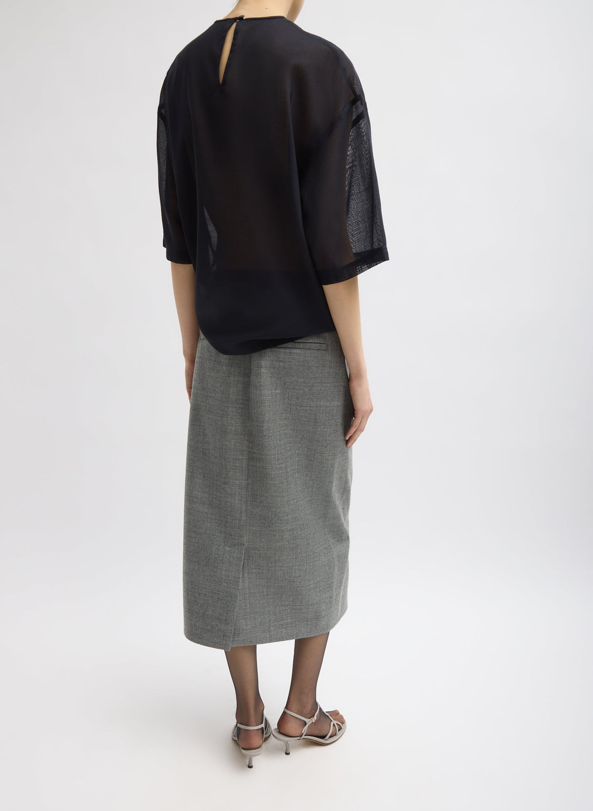 Sheer Wool Gauze Easy T-Shirt | Tibi Customer Favorite