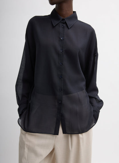 Sheer Wool Gauze Oversized Shirt | Tibi Quality
