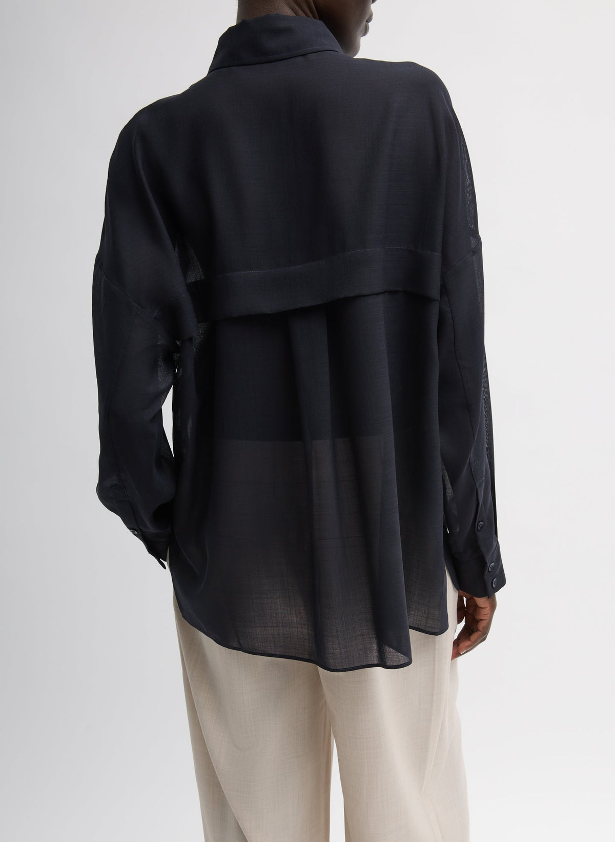 Sheer Wool Gauze Oversized Shirt | Tibi Quality