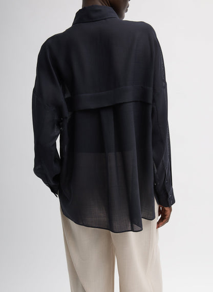 Sheer Wool Gauze Oversized Shirt | Tibi Quality