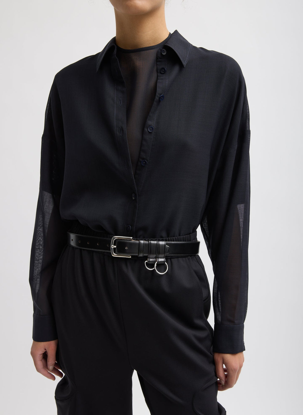 Sheer Wool Gauze Oversized Shirt | Tibi Quality