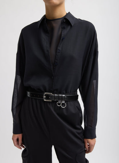 Sheer Wool Gauze Oversized Shirt | Tibi Quality