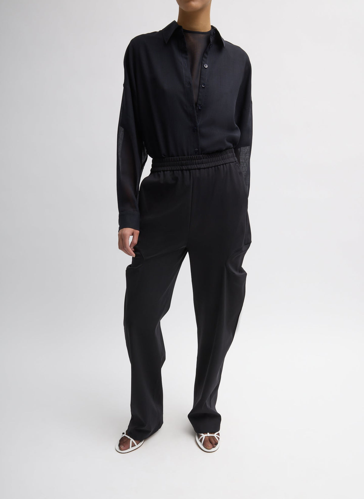 Sheer Wool Gauze Oversized Shirt | Tibi Quality