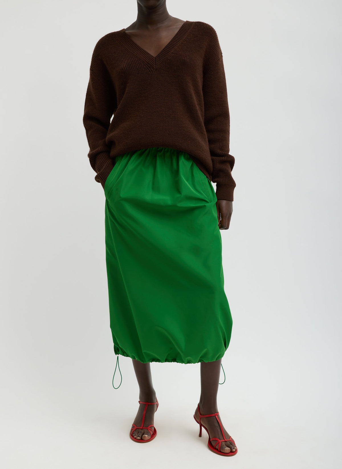 Italian Sporty Nylon Midi Anorak Skirt | Tibi Best Seller