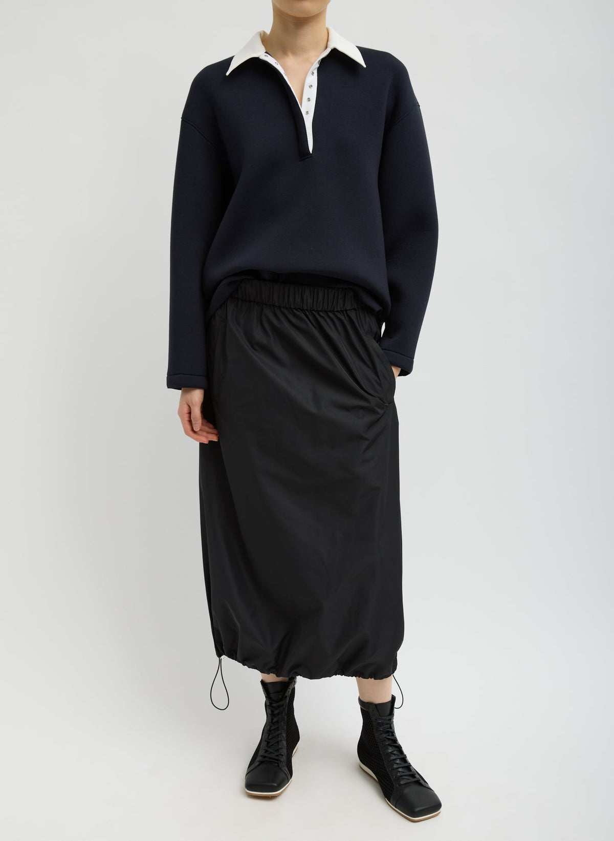 Italian Sporty Nylon Midi Anorak Skirt | Tibi Customer Favorite