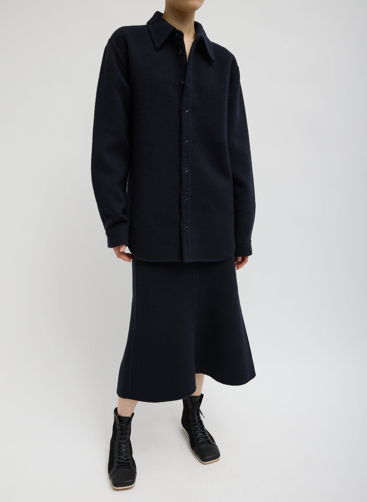 Luxe Double Faced Wool Angora Sculpted Skirt | Tibi New